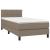 Pat box spring cu saltea, gri taupe, 80x200 cm, textil GartenMobel Dekor