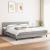Pat continental cu saltea, gri deschis, 160x200 cm, textil GartenMobel Dekor