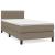 Pat box spring cu saltea, gri taupe, 90x190 cm, textil GartenMobel Dekor