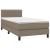Pat box spring cu saltea, gri taupe, 90x190 cm, textil GartenMobel Dekor