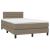 Pat box spring cu saltea, gri taupe, 120x200 cm, textil GartenMobel Dekor