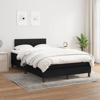 Pat box spring cu saltea, negru, 120x200 cm, textil GartenMobel Dekor
