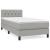 Pat box spring cu saltea, gri deschis, 80x200 cm, textil GartenMobel Dekor