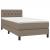 Pat box spring cu saltea, gri taupe, 80x200 cm, textil GartenMobel Dekor