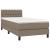 Pat box spring cu saltea, gri taupe, 90x190 cm, textil GartenMobel Dekor