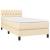 Pat box spring cu saltea, crem, 90x190 cm, textil GartenMobel Dekor