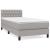 Pat box spring cu saltea, gri deschis, 90x200 cm, textil GartenMobel Dekor