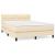 Pat box spring cu saltea, crem, 140x200 cm, textil GartenMobel Dekor