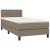 Pat box spring cu saltea, gri taupe, 80x200 cm, textil GartenMobel Dekor