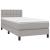 Pat box spring cu saltea, gri deschis, 90x190 cm, textil GartenMobel Dekor