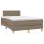 Pat box spring cu saltea, gri taupe, 120x200 cm, textil GartenMobel Dekor