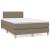 Pat box spring cu saltea, gri taupe, 120x200 cm, textil GartenMobel Dekor
