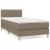 Pat box spring cu saltea, gri taupe, 90x200 cm, textil GartenMobel Dekor
