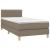 Pat box spring cu saltea, gri taupe, 80x200 cm, textil GartenMobel Dekor
