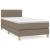 Pat box spring cu saltea, gri taupe, 80x200 cm, textil GartenMobel Dekor
