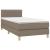 Pat box spring cu saltea, gri taupe, 90x200 cm, textil GartenMobel Dekor