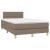 Pat box spring cu saltea, gri taupe, 120x200 cm, textil GartenMobel Dekor