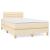 Pat box spring cu saltea, crem, 120x200 cm, textil GartenMobel Dekor