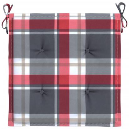 Perne de scaun carouri roșii, 4 buc., 50x50x3 cm, textil Oxford GartenMobel Dekor