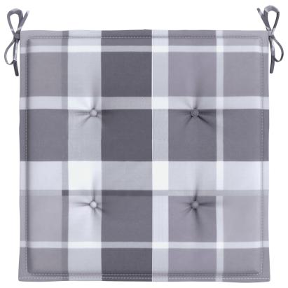Perne de scaun, carouri gri, 4 buc., 50x50x3 cm, textil Oxford GartenMobel Dekor