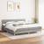 Pat box spring cu saltea, gri deschis, 200x200 cm, textil GartenMobel Dekor