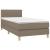 Pat box spring cu saltea, gri taupe, 100x200 cm, textil GartenMobel Dekor