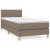 Pat box spring cu saltea, gri taupe, 100x200 cm, textil GartenMobel Dekor