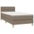 Pat box spring cu saltea, gri taupe, 80x200 cm, textil GartenMobel Dekor