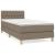 Pat box spring cu saltea, gri taupe, 80x200 cm, textil GartenMobel Dekor