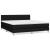 Pat box spring cu saltea, negru, 160x200 cm, textil GartenMobel Dekor