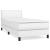 Pat box spring cu saltea, alb, 80x200 cm, piele ecologică GartenMobel Dekor