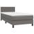 Pat box spring cu saltea, gri, 80x200 cm, piele ecologică GartenMobel Dekor
