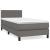 Pat box spring cu saltea, gri, 90x190 cm, piele ecologică GartenMobel Dekor