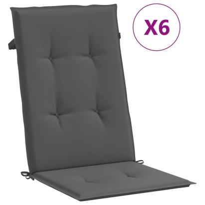 Perne scaun cu spătar înalt, 6 buc. antracit 120x50x3 cm textil GartenMobel Dekor