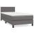 Pat box spring cu saltea, gri, 90x200 cm, piele ecologică GartenMobel Dekor