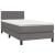 Pat box spring cu saltea, gri, 90x200 cm, piele ecologică GartenMobel Dekor