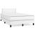 Pat box spring cu saltea, alb, 120x200 cm, piele ecologică GartenMobel Dekor