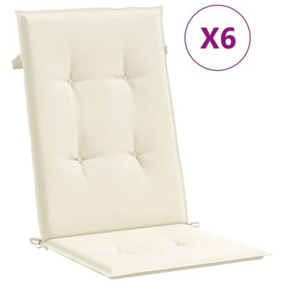 Perne scaun cu spătar înalt, 6 buc., crem, 120x50x3 cm, textil GartenMobel Dekor