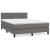 Pat box spring cu saltea, gri, 140x200 cm, piele ecologică GartenMobel Dekor