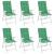 Perne scaun cu spătar înalt, 6 buc., verde, 120x50x3 cm, textil GartenMobel Dekor