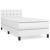 Pat box spring cu saltea, alb, 100x200 cm, piele ecologică GartenMobel Dekor