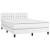 Pat box spring cu saltea, alb, 140x200 cm, piele ecologică GartenMobel Dekor