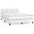 Pat box spring cu saltea, alb, 140x200 cm, piele ecologică GartenMobel Dekor