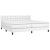 Pat box spring cu saltea, alb, 200x200 cm, piele ecologică GartenMobel Dekor