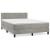 Pat box spring cu saltea, gri deschis, 140x190 cm, catifea GartenMobel Dekor