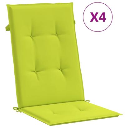 Perne scaun cu spătar înalt, 4 buc., verde, 120x50x3 cm, textil GartenMobel Dekor