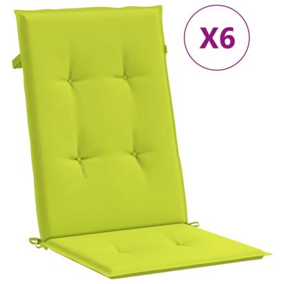 Perne scaun cu spătar înalt, 6 buc., verde, 120x50x3 cm, textil GartenMobel Dekor