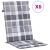 Perne scaun spătar înalt, 6 buc. gri carouri 120x50x3 cm textil GartenMobel Dekor