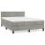 Pat box spring cu saltea, gri deschis, 140x200 cm, catifea GartenMobel Dekor