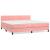Pat box spring cu saltea, roz, 200x200 cm, catifea GartenMobel Dekor